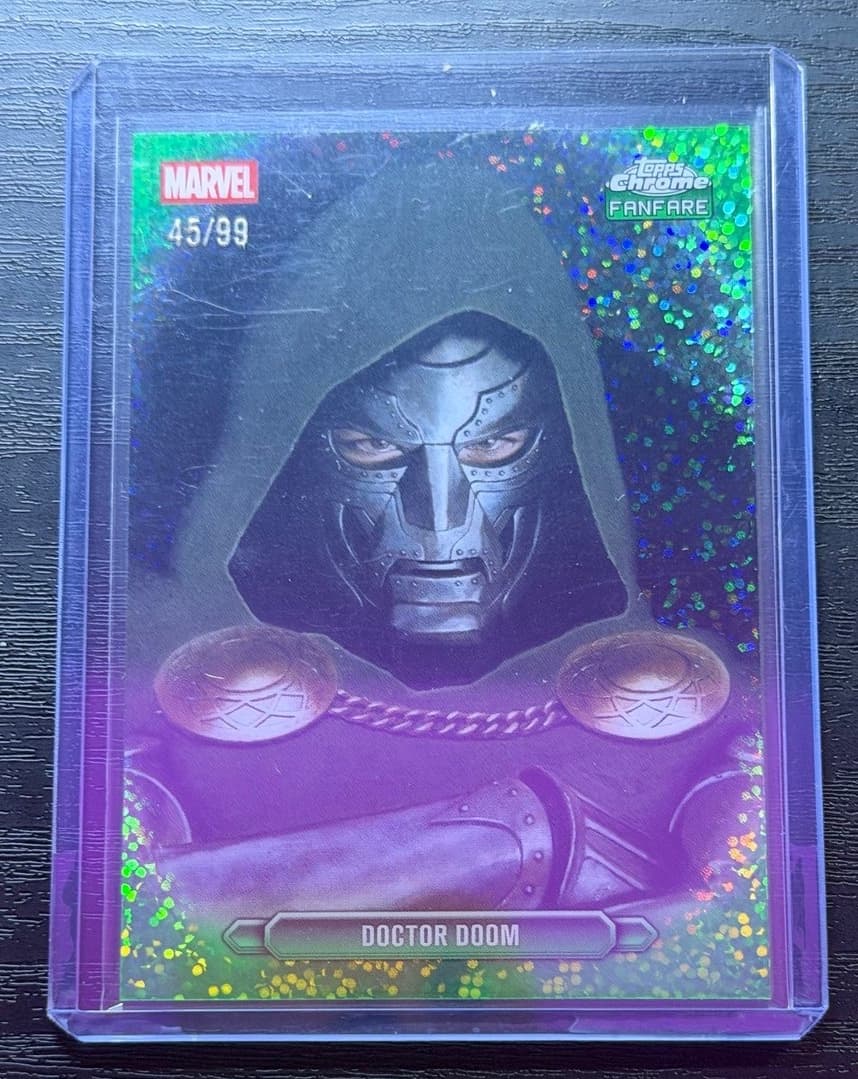 2026 Topps Chrome Marvel Comics Doctor Doom FF-13 Fanfare Green Speckle Refractor 45/99