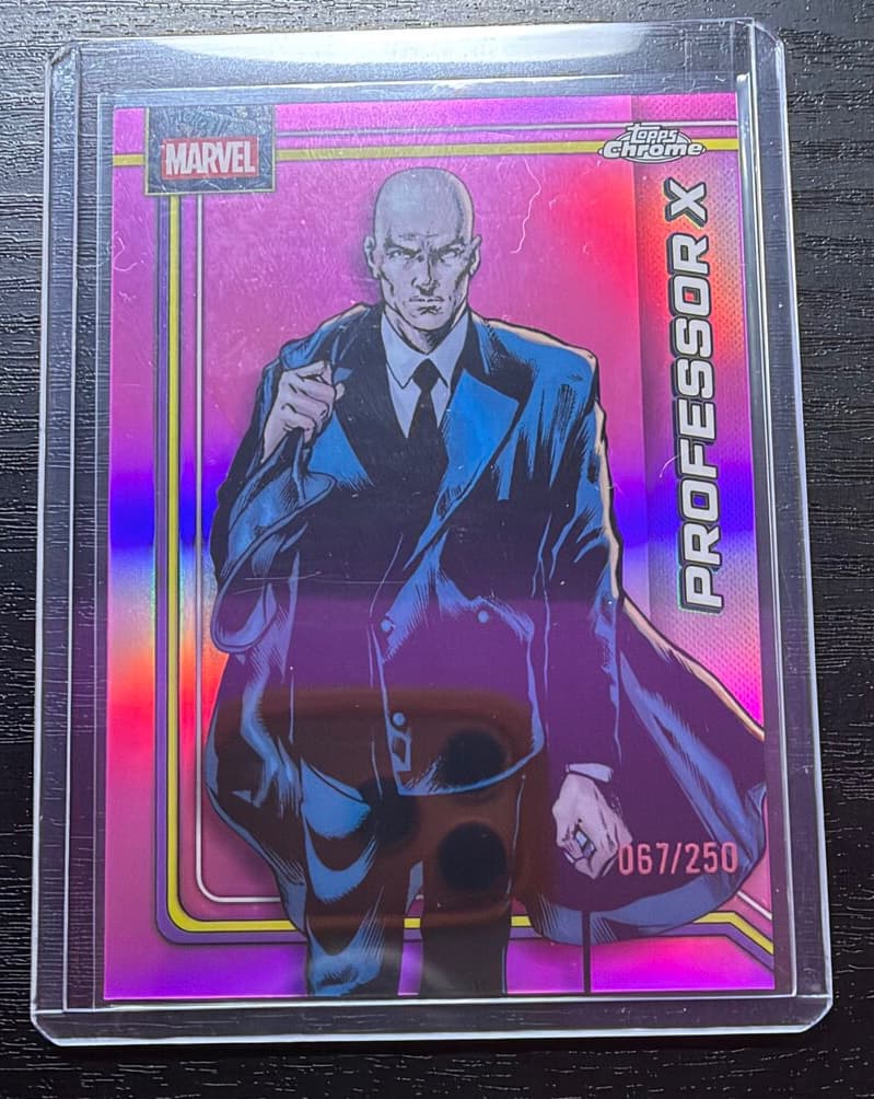 2026 Topps Chrome Marvel Comics Professor X #91 Pink Refractor 67/250